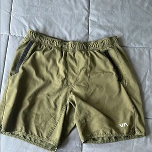 RVCA Men’s Olive Green Athletic Shorts